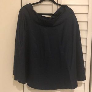 Navy blue A line satin skirt